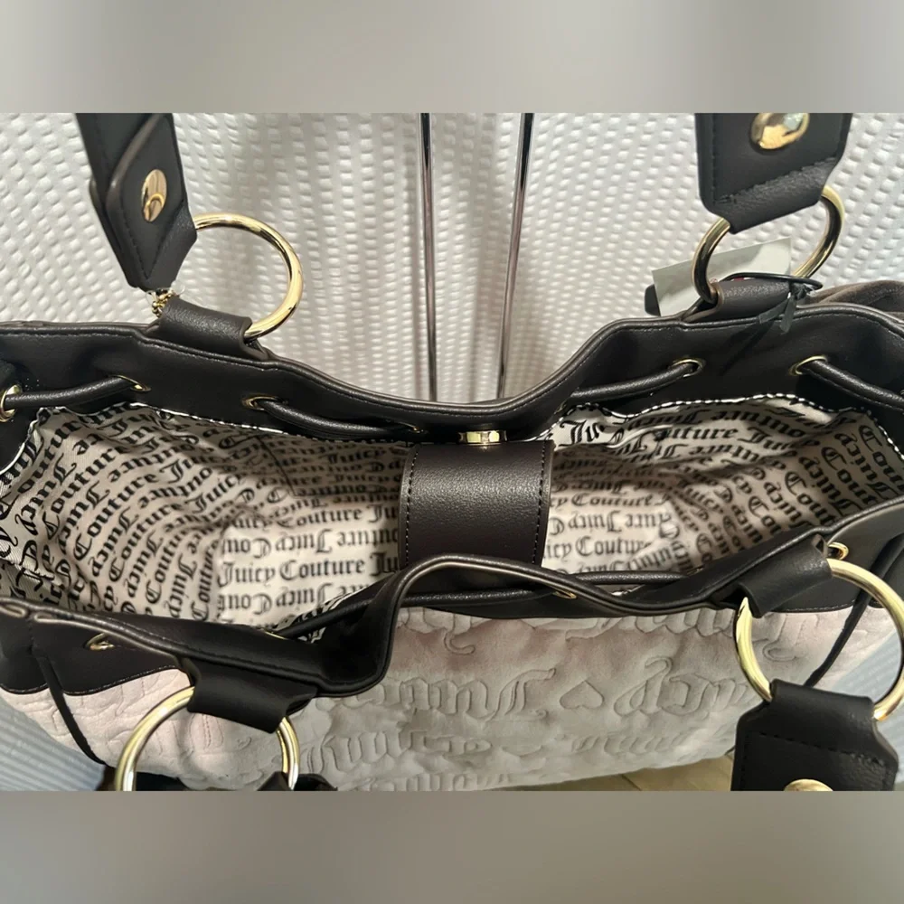 Juicy Couture Black and Cream Tote with Pink Accents - Picture 10 of 10